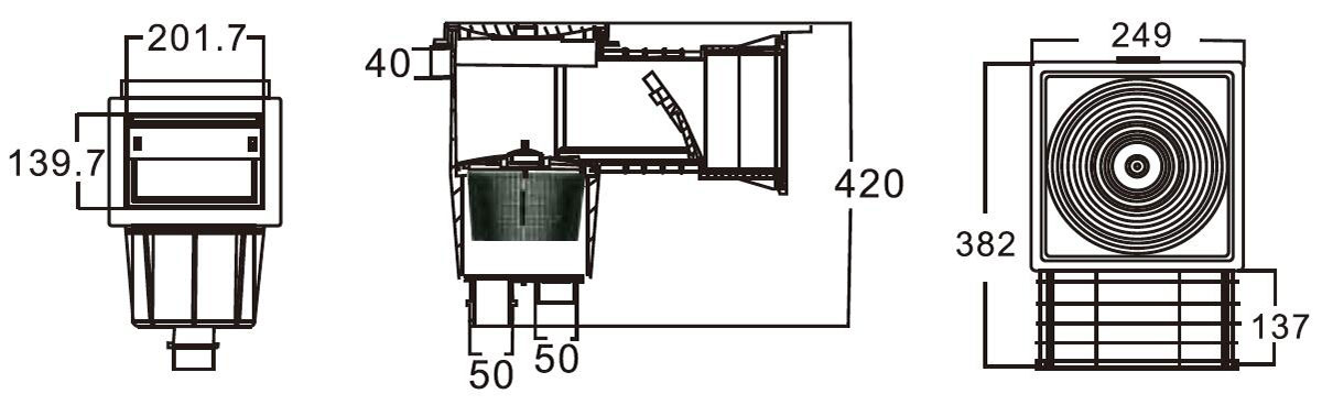  Beton Yüzme Havuzu için Standart Skimmer 02