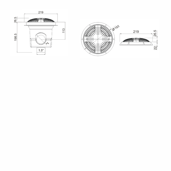  Լողավազանի գլխավոր ջրահեռացման ծածկ-2818-2