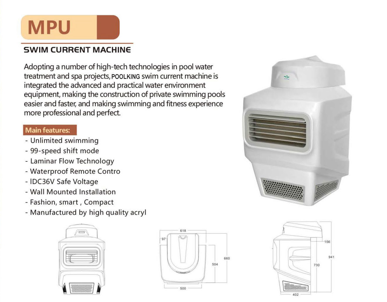 Swim Current Machine with 99 speed shift mode 6
