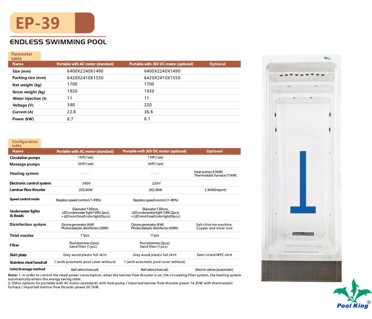 Comfortable Type Endless Swimming Pool with 11 Tons Water Capacity 8