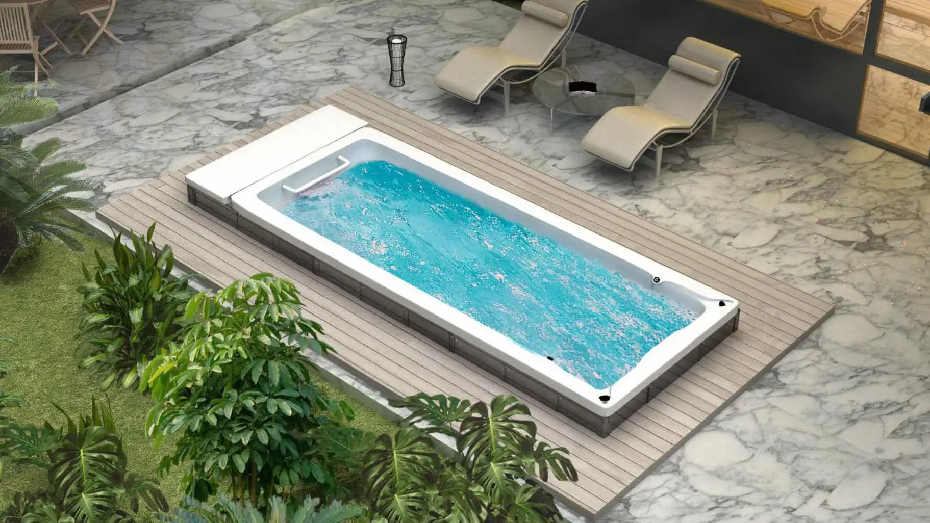 Functional Type Endless Swimming Pool with Roller Cover 1