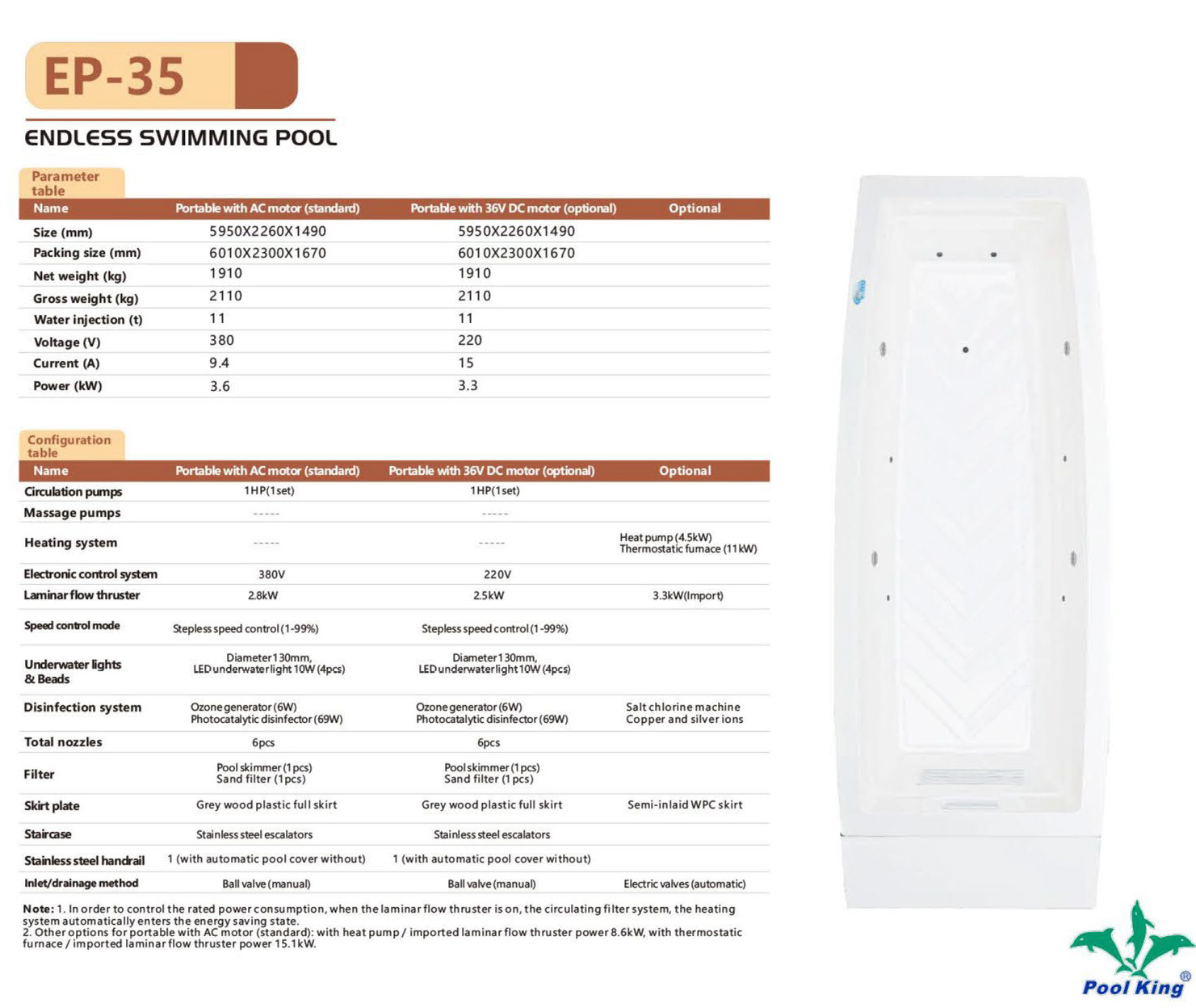 Simplicity Type Endless Swimming Pool with Stainless Steel Ladder 7