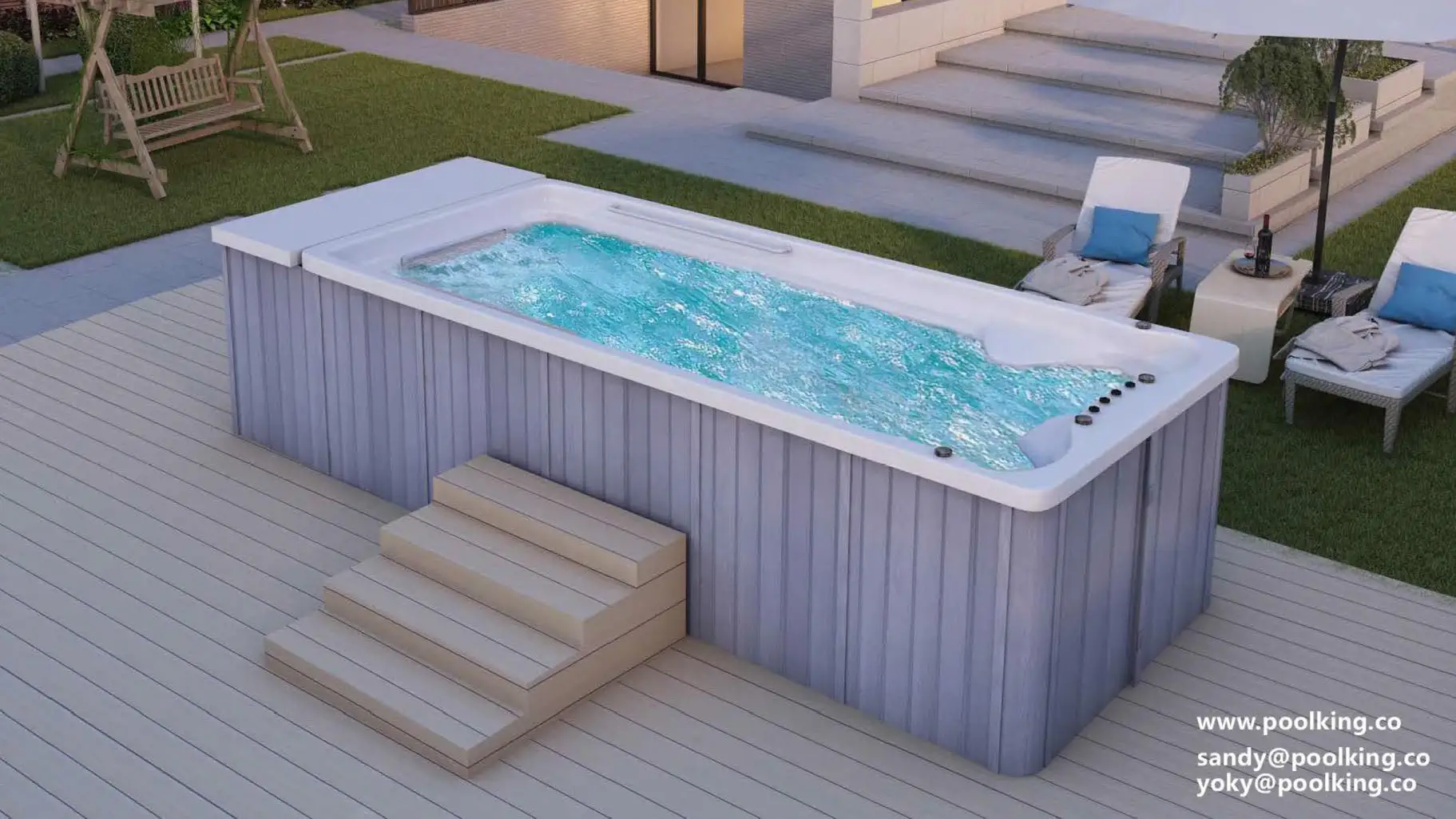Luxury Type Endless Swimming Pool with Automatic Pool Cover 1