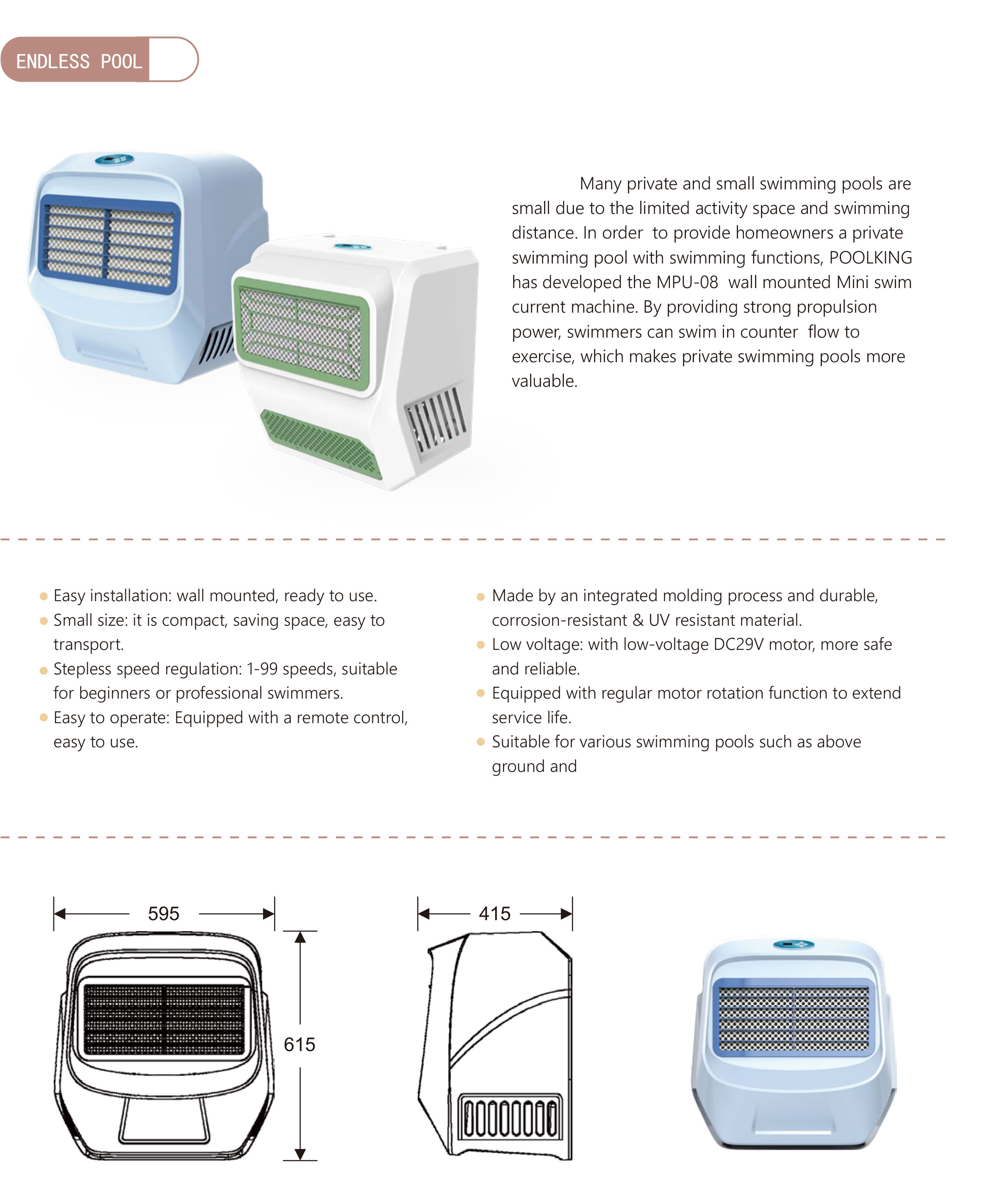 Swim Current Machine with 99 speed shift mode 7