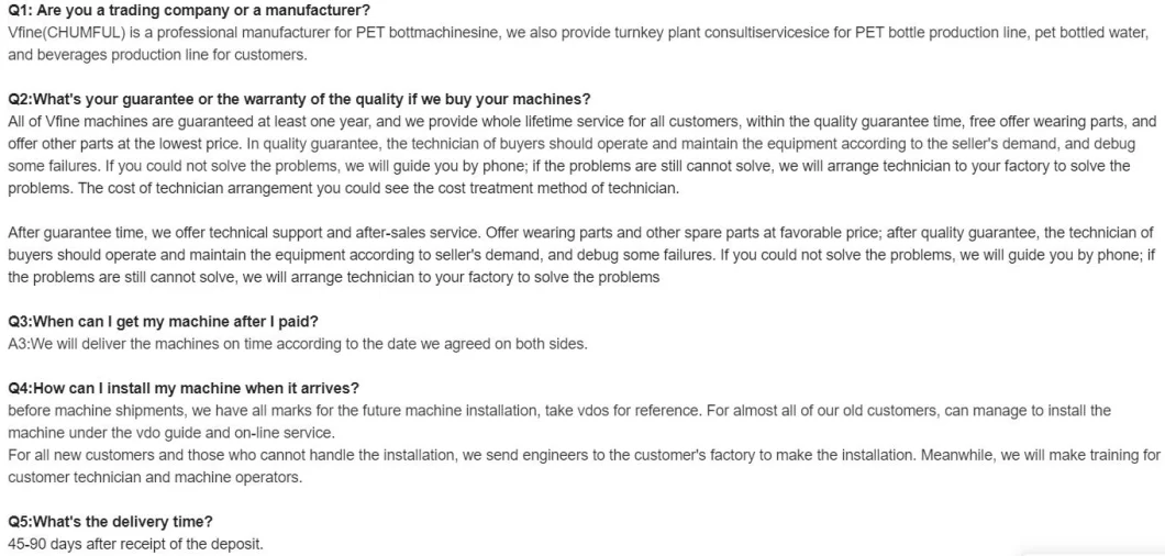 6 Cavity Automatic Stretch Pet Plastic Bottle Water Tank Blow Blowing Molding Molder Making Moulding Machine Machines Manufacturers for Sale Price Cost Vfine