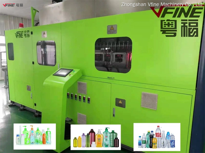 Máquina automática de sopro de garrafas PET com 4 cavidades: Eficiente em termos energéticos, alta capacidade de produção. 1