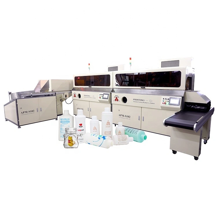 APM PRINT - APM-S102 High speed 1 to 8 colours universal automatic bottle screen printing machine Auto Screen Printer 1