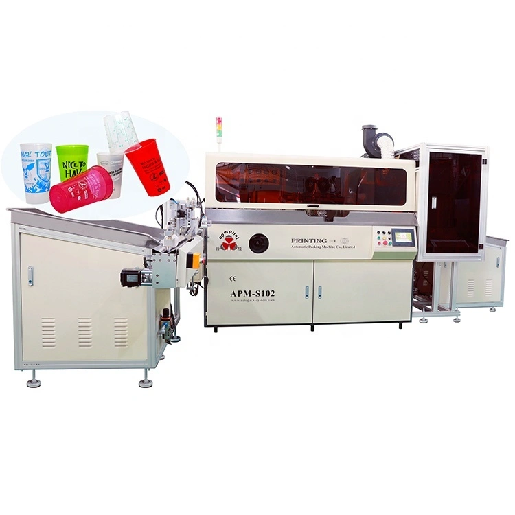APM PRINT - Auto screen print for PP PE PET plastic cup bottle single color cylindrical fully automatic silk screen printing machine Auto Screen Printer 1