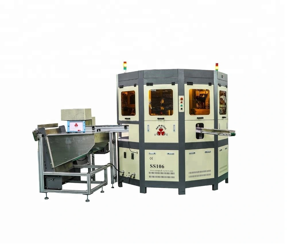 APM PRINT - SS106 fully automatic 3 colors UV screen printer for tube, bottle, jar and so on Screen Print + Hot Stamp 1