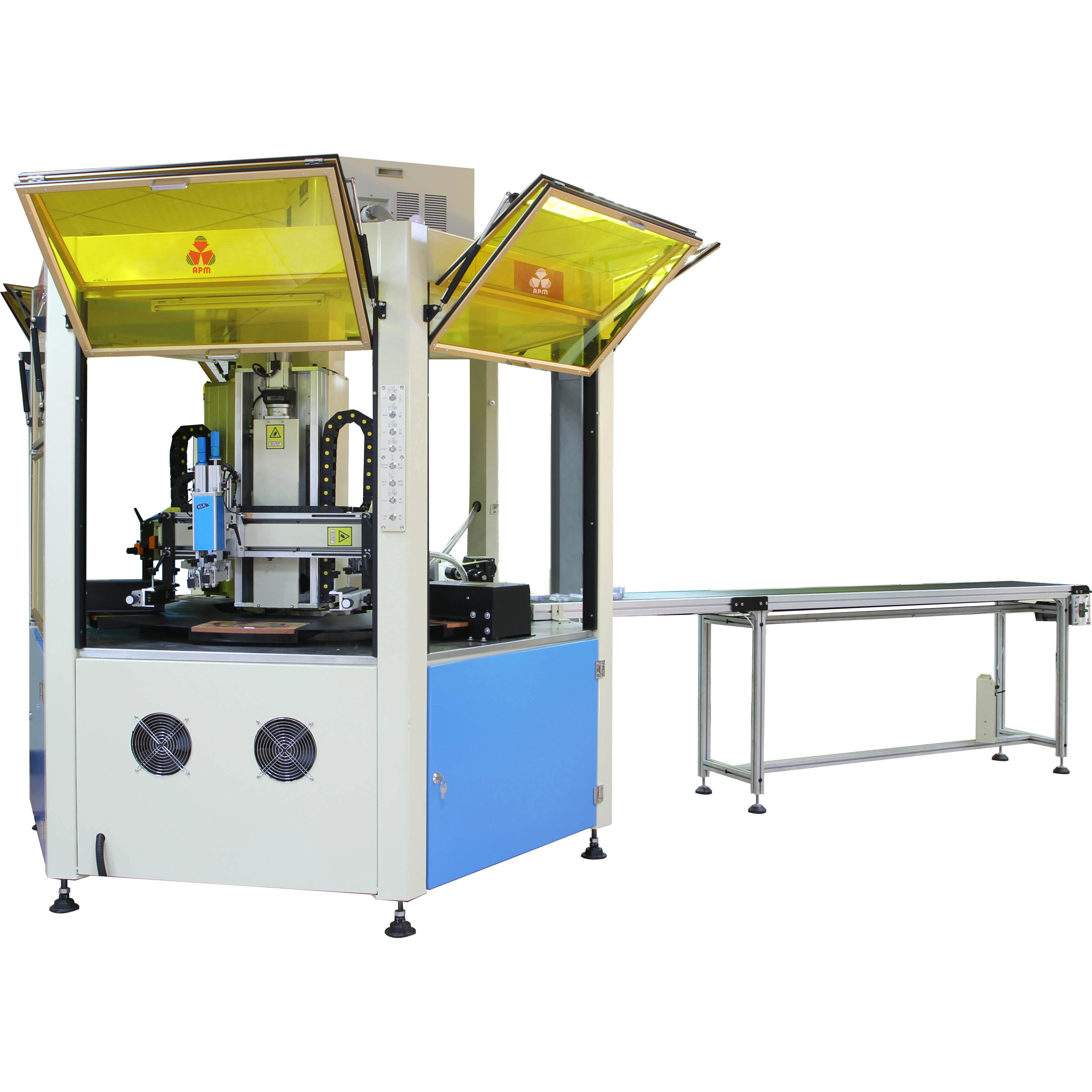 APM PRINT - S350F ម៉ាស៊ីនបោះពុម្ពអេក្រង់ស្វ័យប្រវត្តិសម្រាប់អ្នកគ្រប់គ្រង ម៉ាស៊ីនបោះពុម្ពអេក្រង់ពាក់កណ្តាលស្វ័យប្រវត្តិ 1