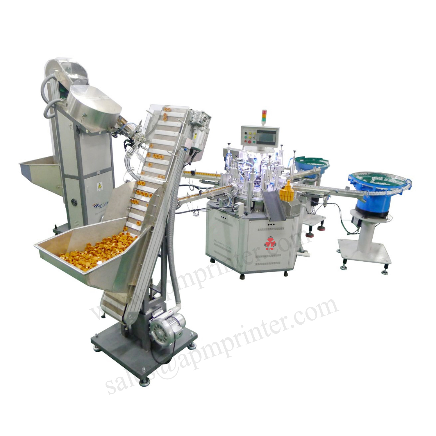APM-109 fully automatic bottle cap assembly, leak detection and dust removal machine for various and customized bottles 7