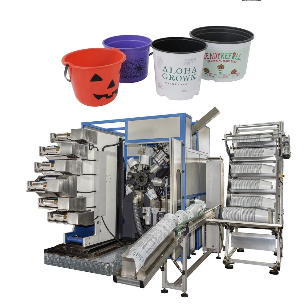 Automatic Pail Feeding System APM-8250 Pail Printer Machine For Flower Pot 1