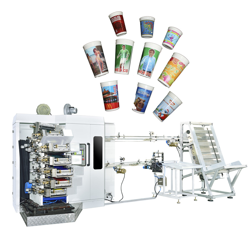 Factory Offset Plastic Cup Printer 7 Colour Printing Machine For PP PS PET Disposable Cups