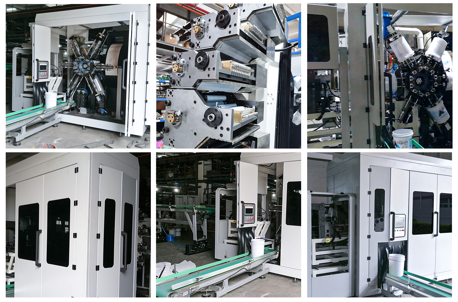 APM-6350 pail printer mesin cetak offset otomatis kanggo ember plastik silinder kanthi sistem pakan otomatis 8