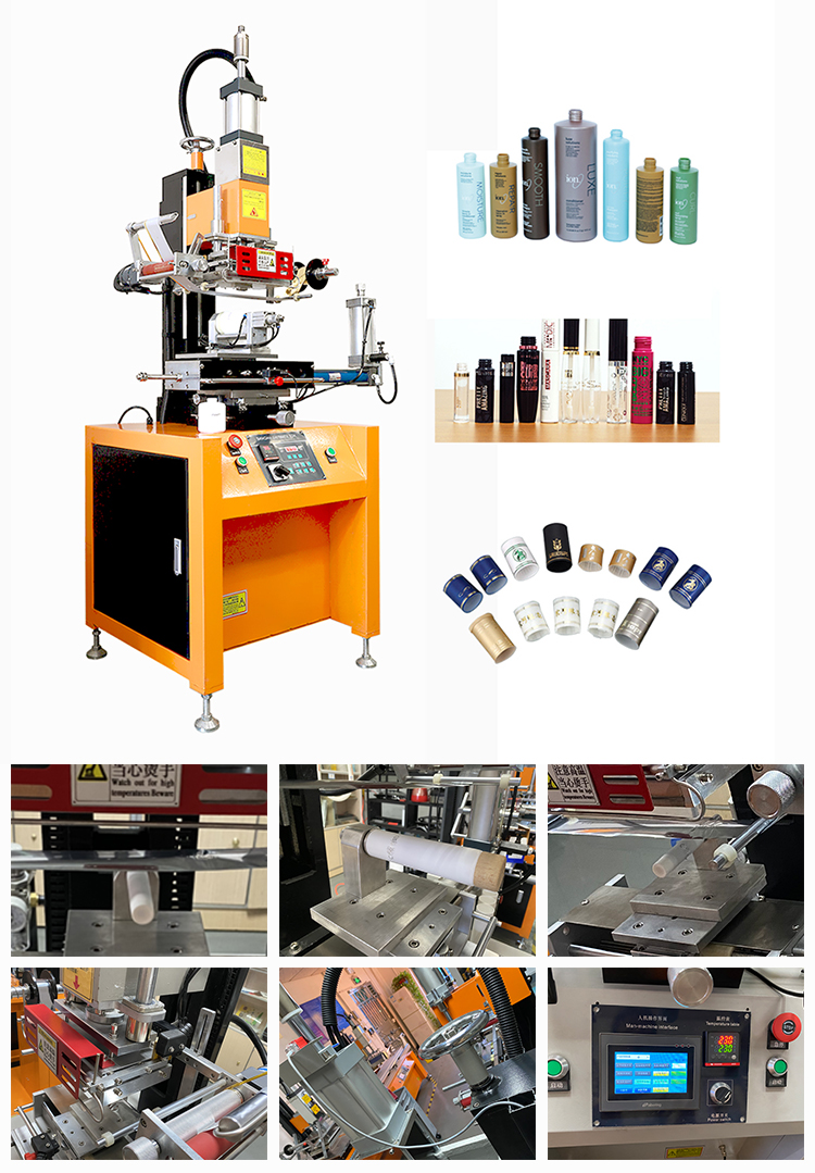 APM PRINT - H200FR semi-automatyske platte rûne plestik parfumflesse glês automatyske hjitte folie-stempelmasine Semi-automatyske hjitte-stempelmasine 8