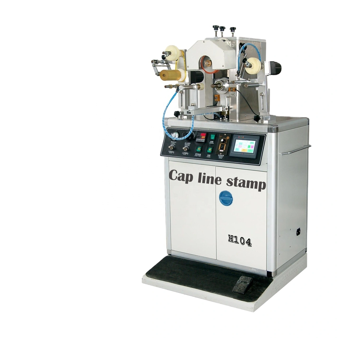APM PRINT - semi auto plastic wine and cosmeticbottle round oval square irregular shape bottle cap hot foil stamping printer machine Semi auto hot stamping machine 1