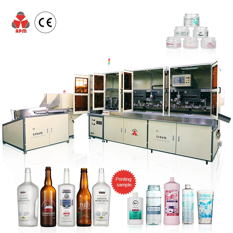 APM PRINT - nail polish bottle multi colors oval shape automatic lotion screen printing machine cnc shampoo bottles uv dryer Auto Screen Printer 1