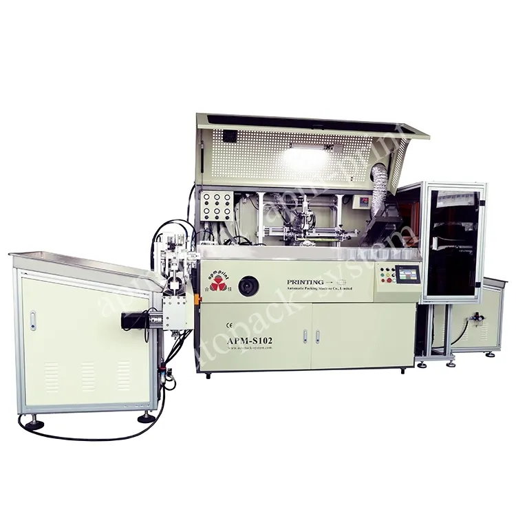 APM PRINT - shampoo bottle cup cosmetic tube multi color printing Servo Screen Printer Machine Auto Screen Printer 1