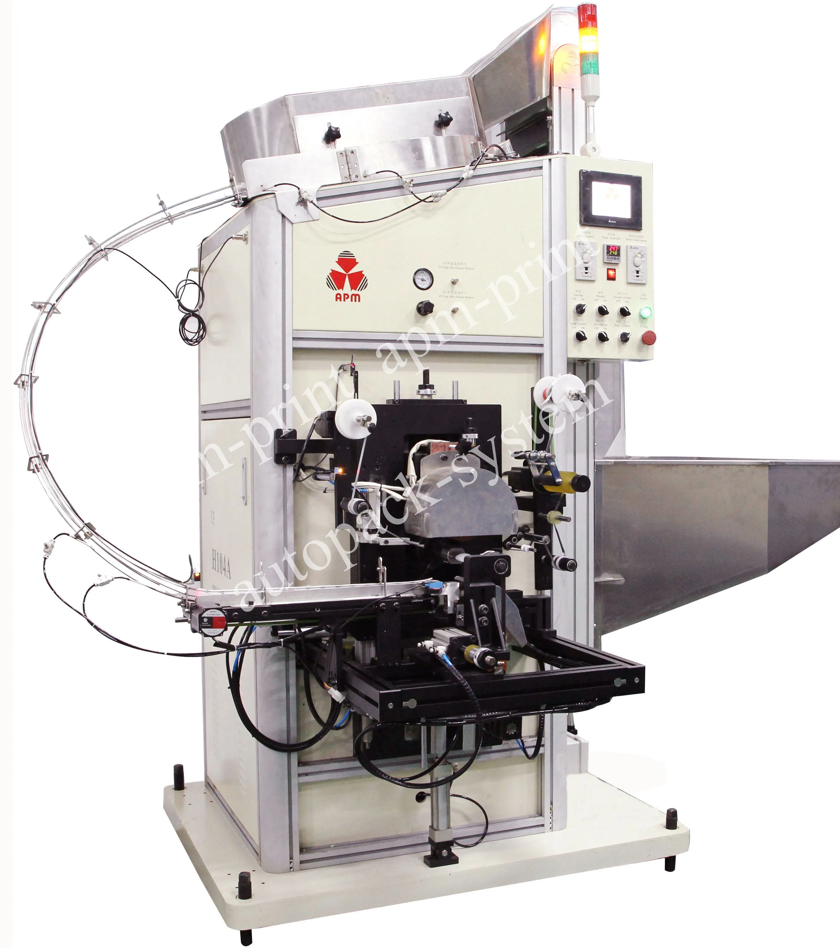 APM PRINT - Irregular Cap Hot Foil Stamping Machine For Plastic Bottles caps tubes Auto hot stamping machine 1