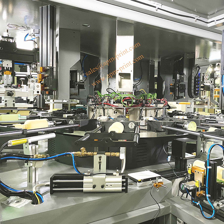 CNC106 automatinis daugiaspalvis stiklo plastikinio metalo butelio logotipas Šilkografija ir karšto folijos štampavimo karuselinis aparatas