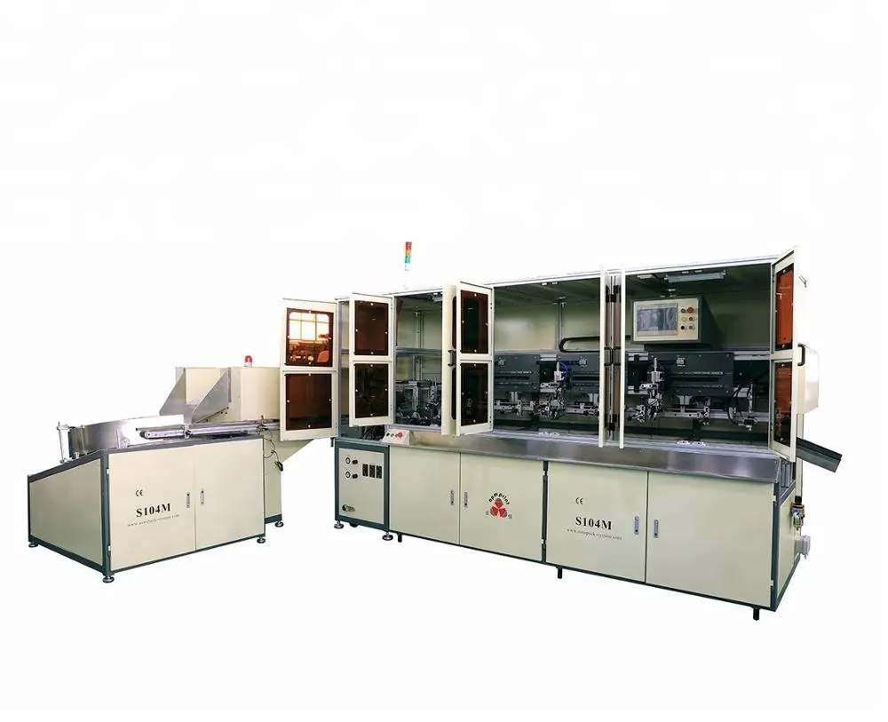 APM PRINT - S104M Máquina de impresión de botellas con rexistro de servomotor de 3-5 cores nunha estación con/sen punto de rexistro Impresora de serigrafía automática 1