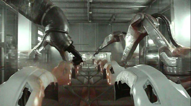 પ્લાસ્ટિક કાચની બોટલ માટે આઇઆર ડ્રાયિંગ પાવડર કોટિંગ સાથે ડીજી હુઆગોન ઓટોમેટિક ઇલેક્ટ્રોસ્ટેટિક સ્પ્રેઇંગ કોટિંગ પ્રોડક્શન લાઇન 21