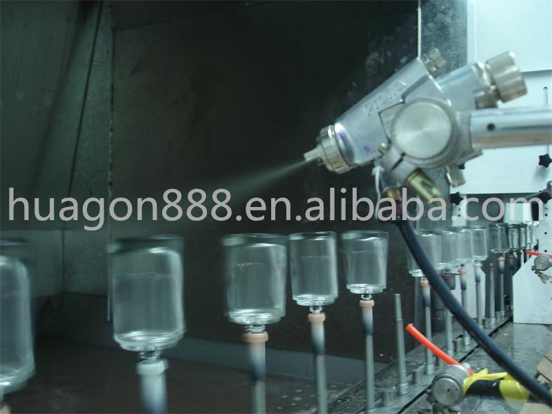  Nhà máy cung cấp trực tiếp máy phun sơn chai thủy tinh chai rượu chai nước hoa dây chuyền sản xuất với lò sấy UV