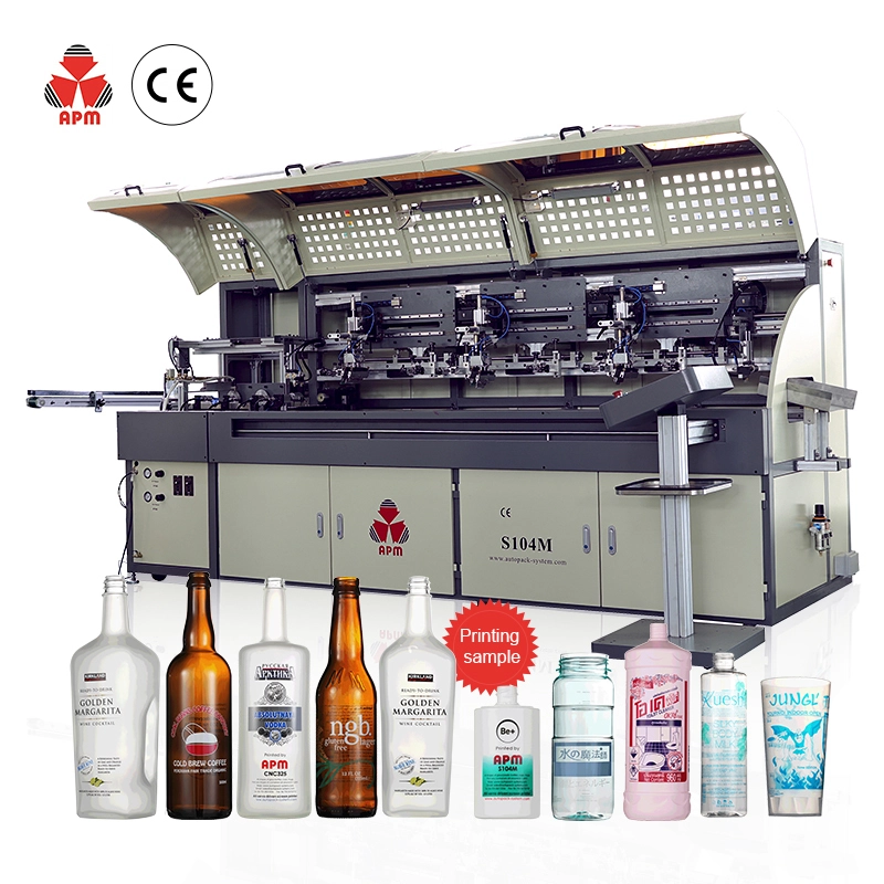 APM PRINT - S104M Best Selling CE Standard CNC LED UV 2 3 4 color full automatic screen printing machine top 1