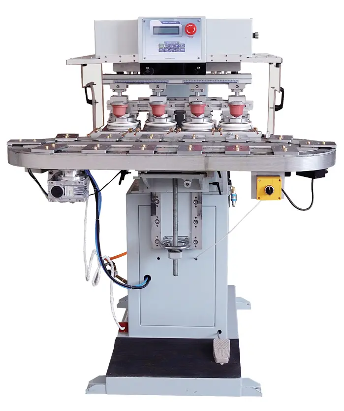 225-120C4  4 color pad printer with conveyor 1