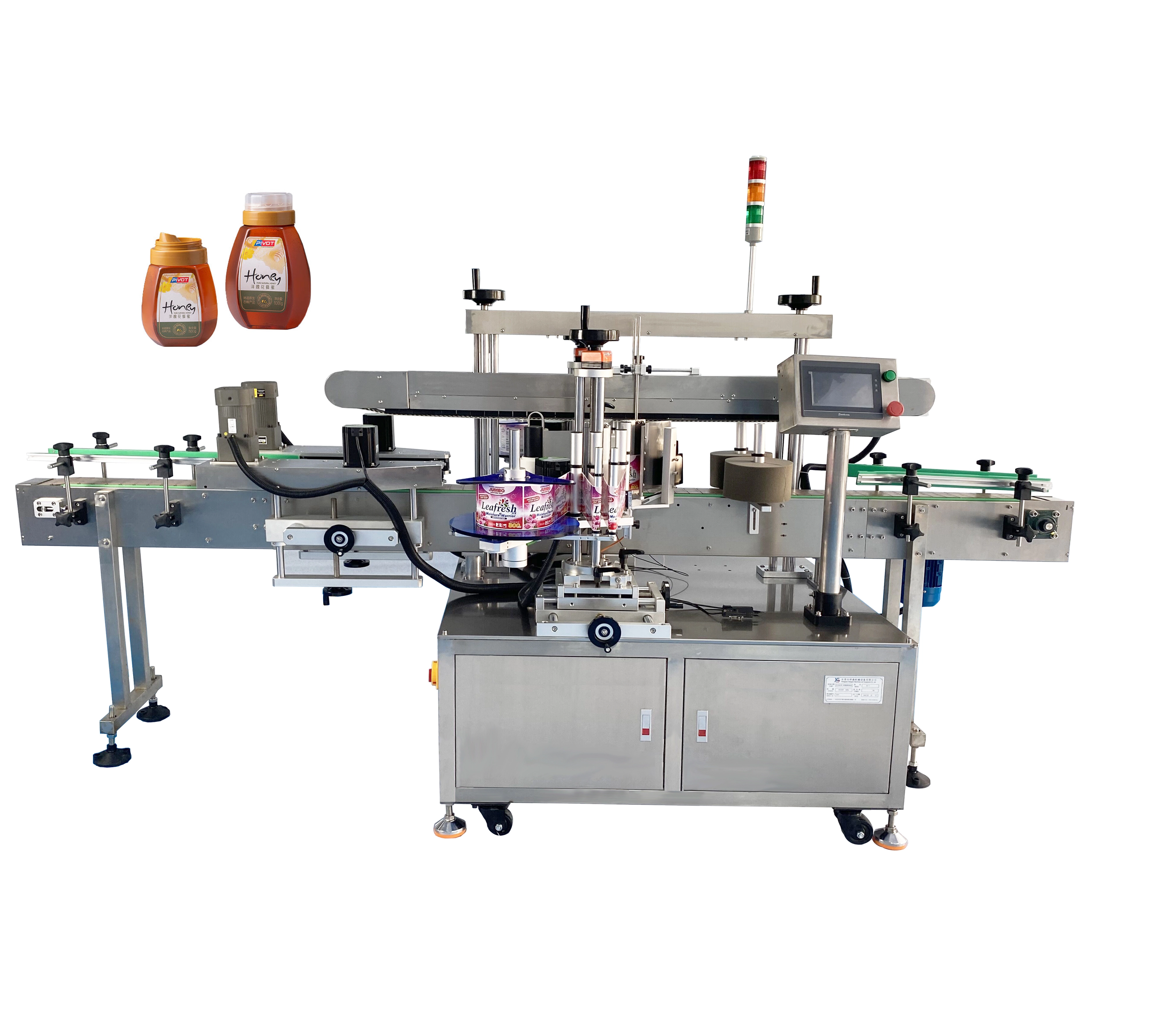 APM PRINT - APM-L400 Fully automatic flat bottle 2 side bottle label sticking machine 1