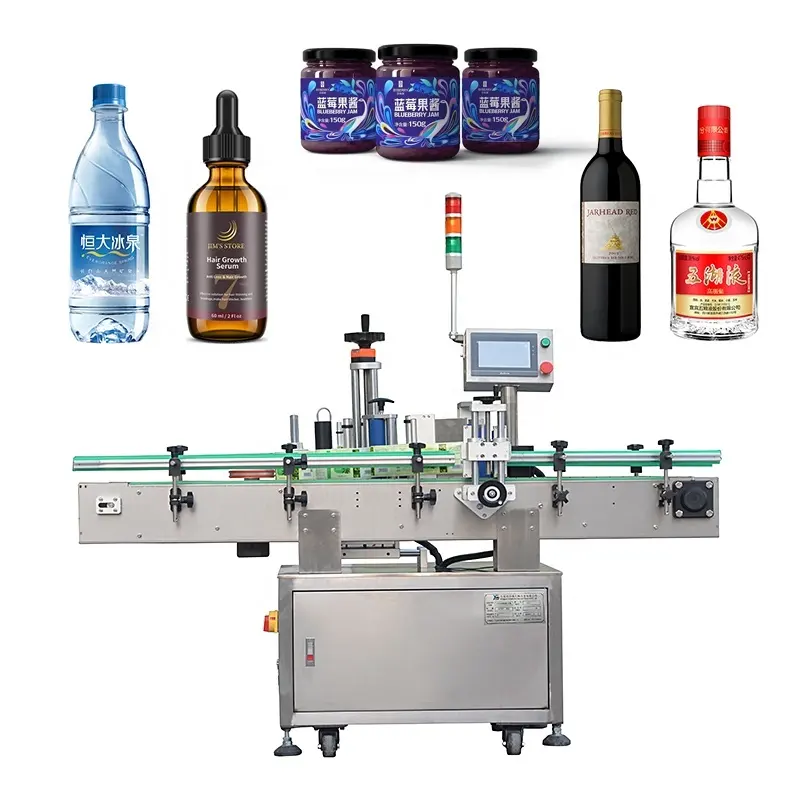 APM PRINT - APM-L221 Tam avtomatik dəyirmi şüşə yerləşdirmə etiketləmə maşını etiket çubuğu maşın etiketləmə maşını1 1