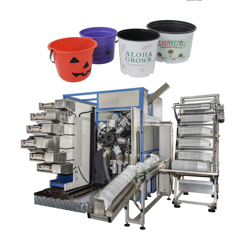 New High Speed Automatic Offset Paint Pail Flower Pot Printing Machine 1
