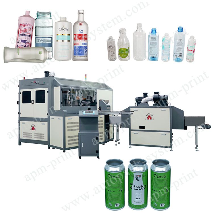 APM PRINT - Folslein automatyske UV-skermprintmasine mei CCD-ôfbyldingsposysjonearring Foar glês, plestik flesse, beker, buisdeksel 8