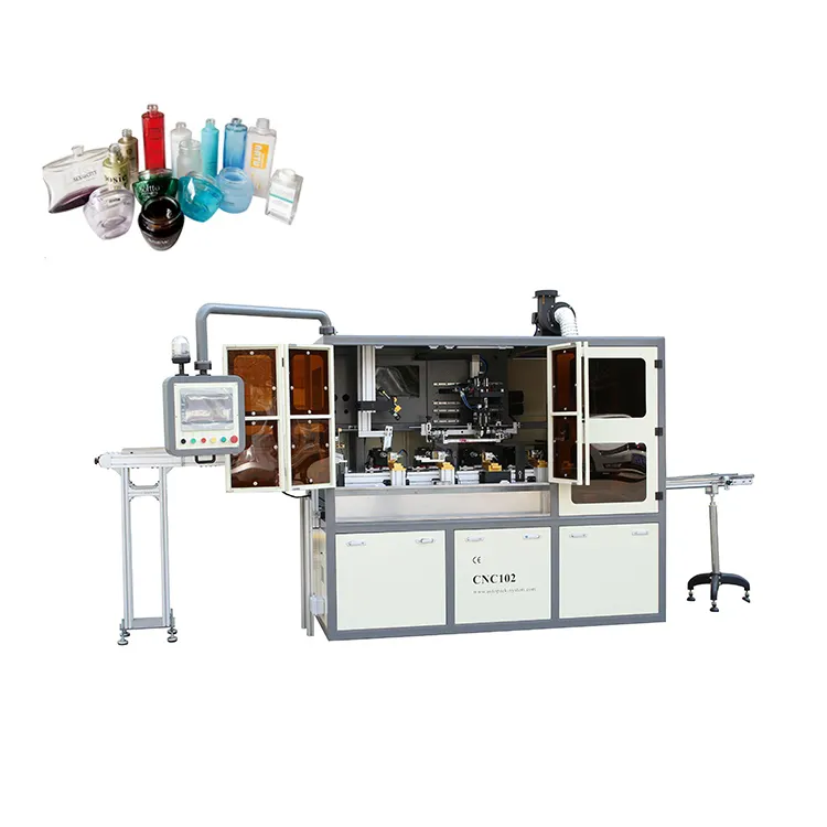 APM PRINT - Automatisk silketrykmaskine med flere farver, CNC-automatisk serigrafi til glasflasker, koptryk, serigrafi + varmt stempel 1