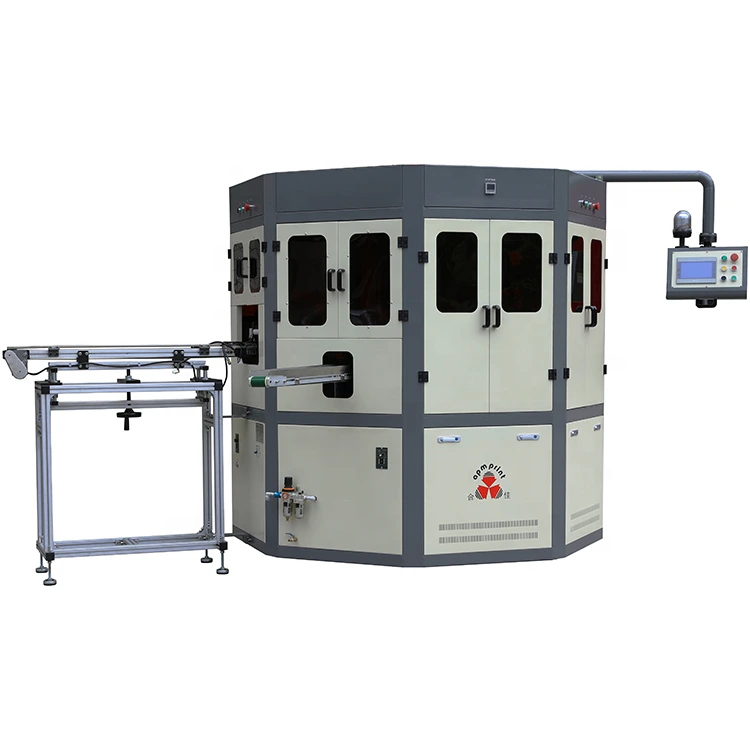 APM PRINT - S1H1F flat powder lid screen printing and hot stamping machine for printing cap bottle cup Screen Print + Hot Stamp 1