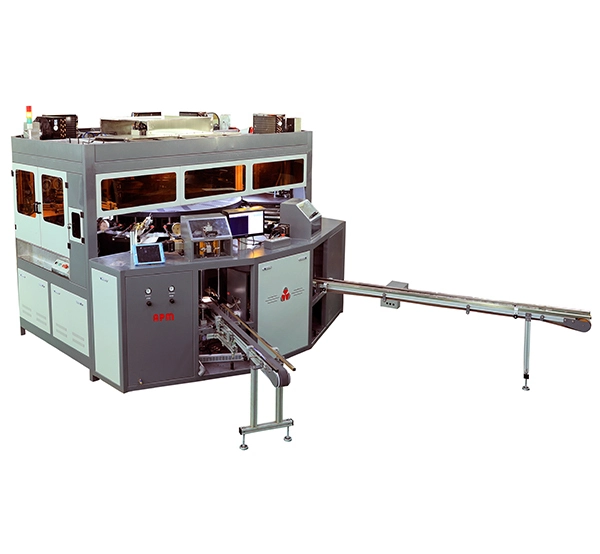 APM PRINT - CNC325 အမျိုးမျိုးသောပုံသဏ္ဍာန်အမျိုးမျိုးအတွက်ဖန်ပုလင်း၊ ပလပ်စတစ်ပုလင်းစခရင်ပရင့် + အပူတံဆိပ်အတွက် 3-5 ရောင်စုံ UV ပရင်တာအားလုံး 1