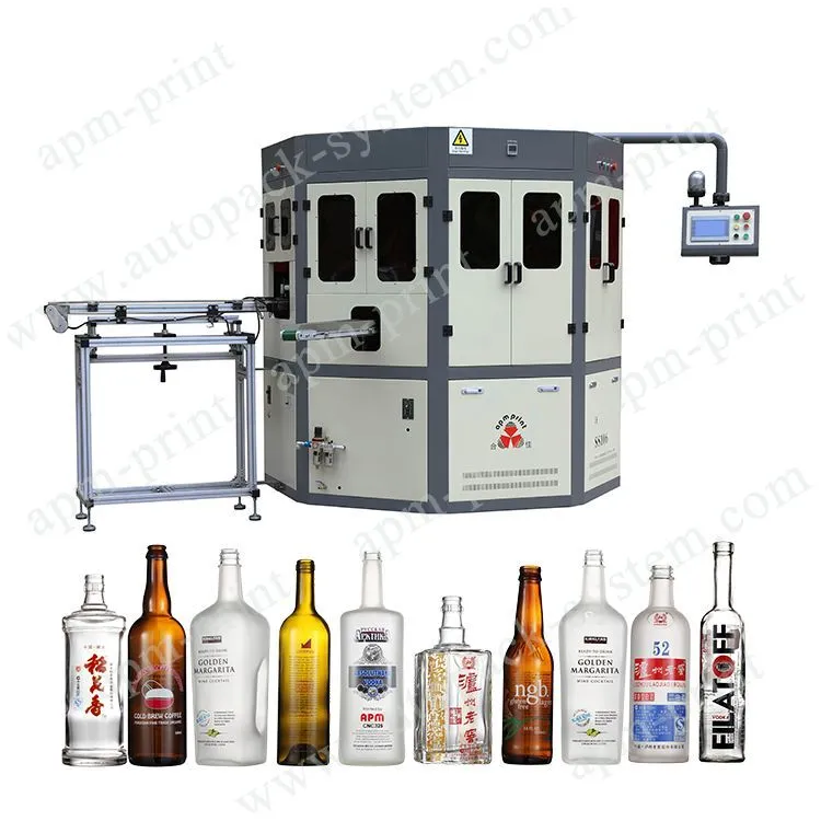 APM PRINT - 4 colors Full servo wine Champagne bottle automatic Screen Printing Machine for glass plastic bottle Auto Screen Printer 1