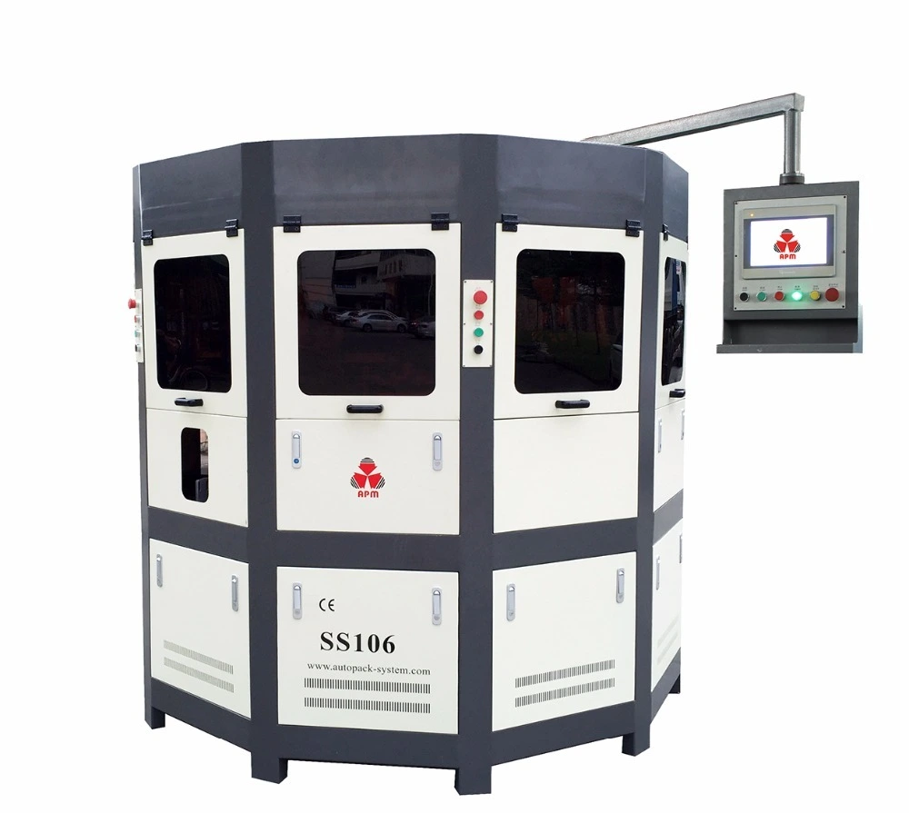 APM PRINT - SS106 fully auto screen printer with flame treatment for glass/plastic bottle, jar, tube Screen Print + Hot Stamp 1