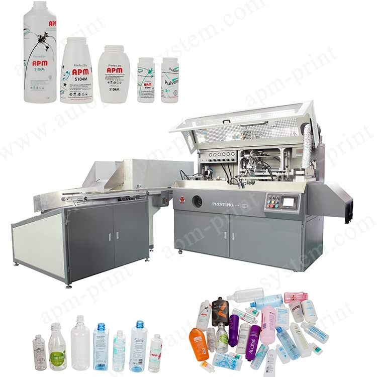 APM PRINT - Automatic feeding device flame treatment UV Curing Automatic Screen Printing Machine for round plastic cup bottle Auto Screen Printer 1