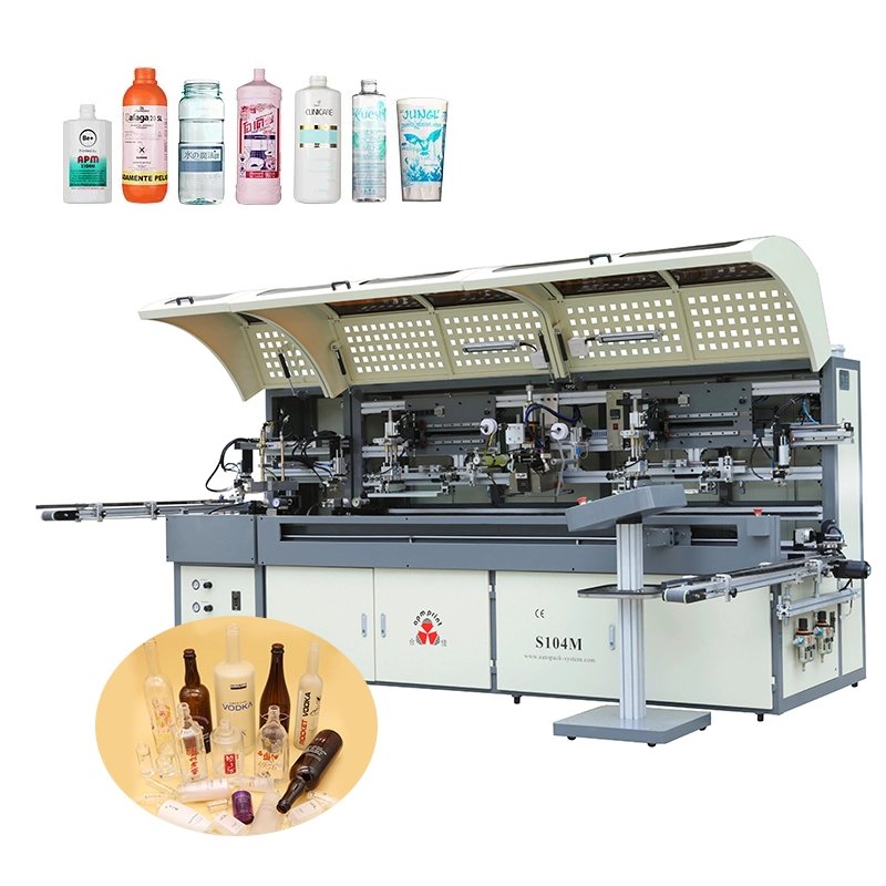 APM PRINT - Automatic all servo multiple color glass wine perfume bottle silk printing machine plastic cosmetic bottle tube screen printer Auto Screen Printer 1