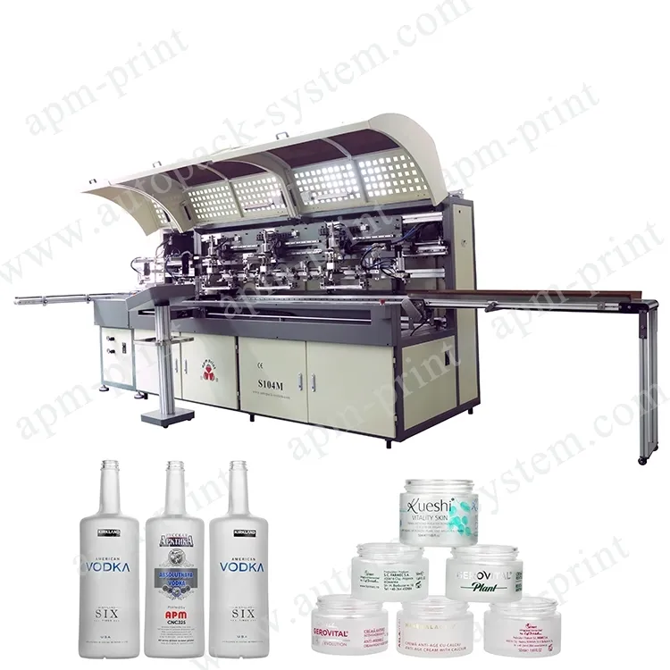 APM PRINT - S104M автоматты парфюмерлік бөтелке экранды принтері шыны экранды басып шығару машинасы Автоматты экранды принтер 1