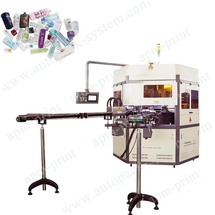 APM PRINT - Hege snelheid automatyske silindryske seefdrukmasine Seefdrukprinters foar flessen, buizen, potten, bekers, automatyske seefdruk 1