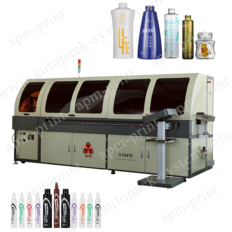 APM PRINT - Mesin sablon botol kaca 3 warna otomatis untuk botol silinder oval Mesin Sablon Otomatis 8
