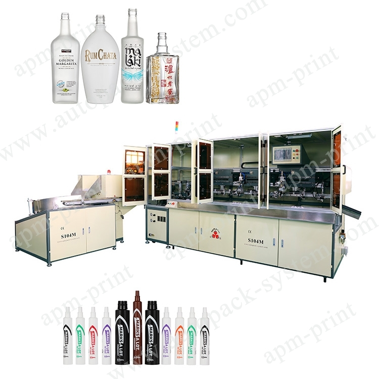 APM PRINT - Full Automatic Glass Bottle Screen Printer Silk Screen Printing Machine For Glass Plastic Bottles Cups Jars Auto Screen Printer 1