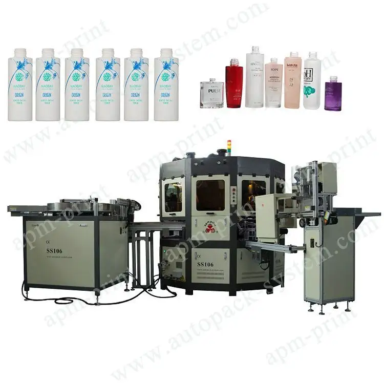 APM PRINT - Awọn ẹrọ atẹwe Igo gilasi Aifọwọyi Aifọwọyi Titun Ẹrọ Titẹ sita UV Silk fun Igo Igo Igo Aifọwọyi Igo ikunra 1