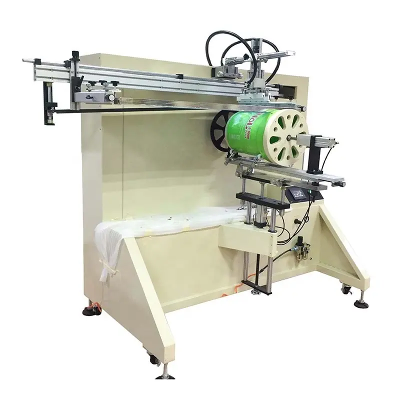 APM PRINT - S1200R semi-auto cylindrical bucket screen printing machine Auto Screen Printer 1