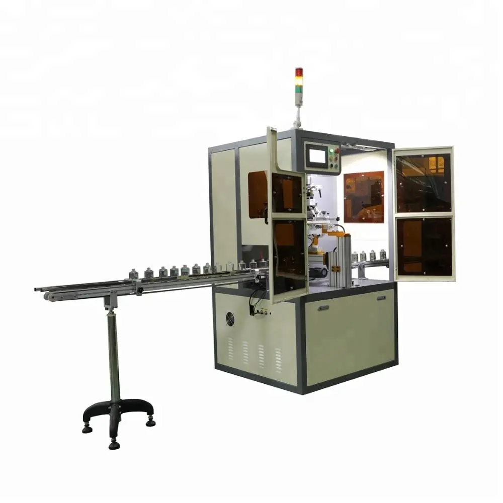 APM PRINT - Impressora de tela servo automática CNC101 para garrafas de vidro, robô com suporte para garrafas, impressora de tela automática 1