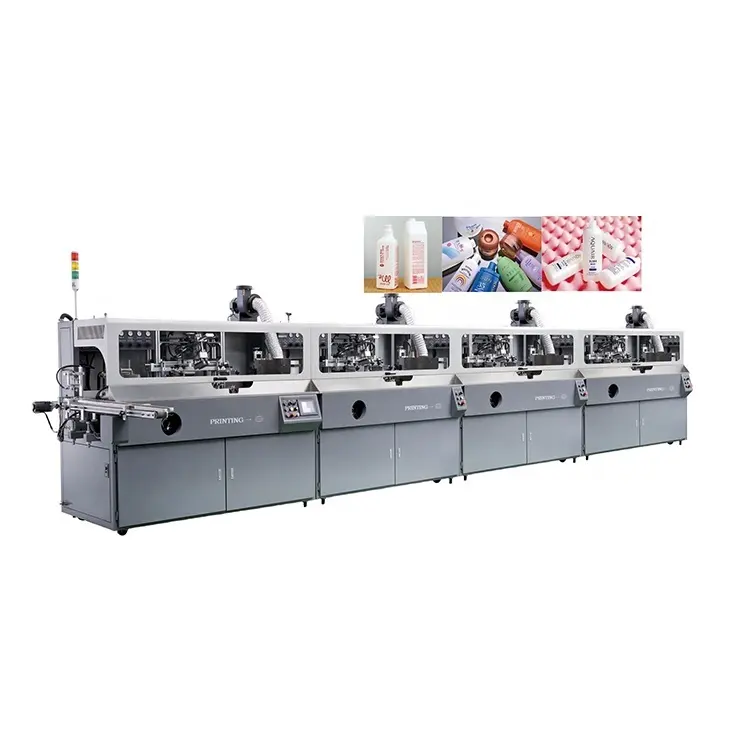 APM PRINT - S102 automatyske ovale/rûne flesse UV-skermprinter mei flambehanneling en UV-úthardingssysteem Automatyske skermprinter 1