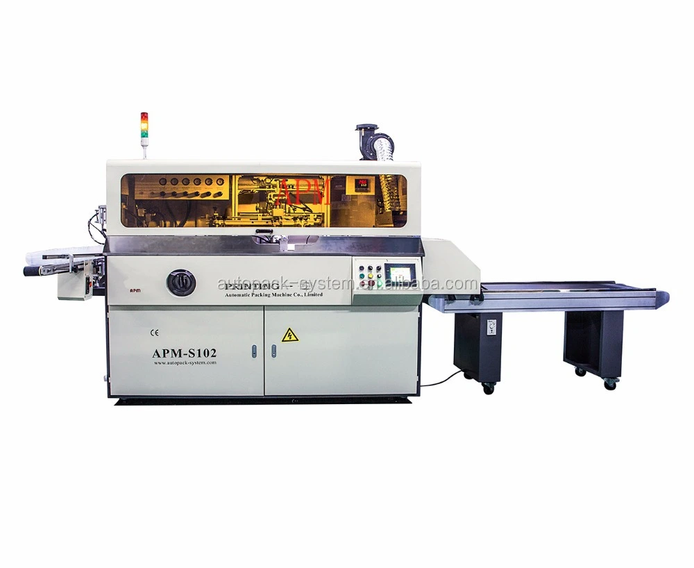 APM PRINT - S102 Automatyczna drukarka do kubków 1-8 kolorów, automatyczna sitodrukarka UV z systemem załadunku i rozładunku Automatyczna drukarka sitodrukowa 1