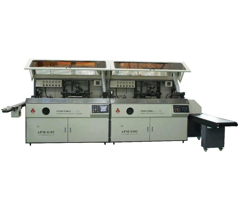 APM PRINT - S102 1-8 renk otomatik şişe baskı makinesi, alev işleme, UV kurutma sistemi Otomatik Serigrafi Baskı Makinesi 1